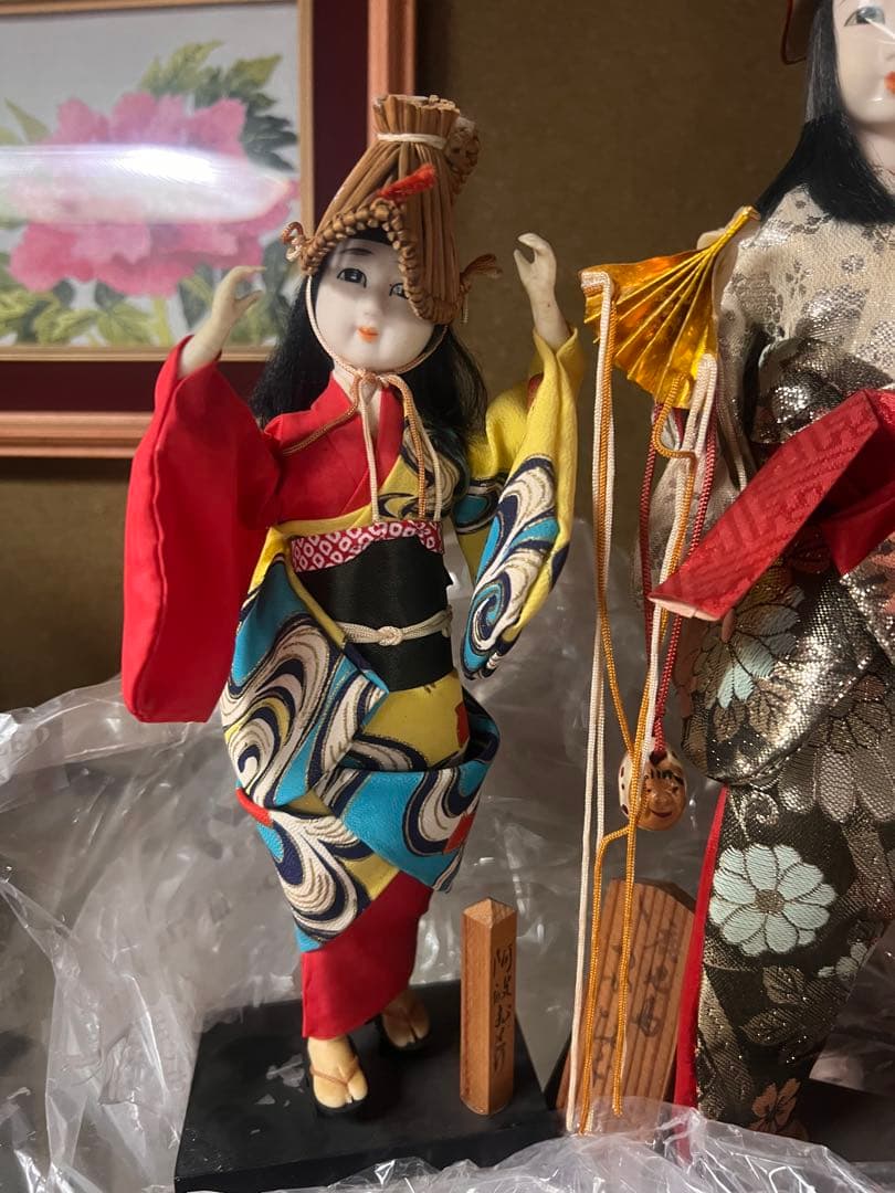 昭和 日本舞踊人形 阿波踊り 木札付き 4体セット レトロ