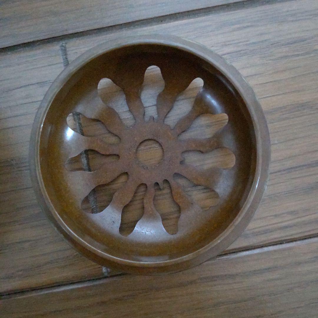 金谷五郎三郎造　黄唐銅菊透鉄鉢式香炉