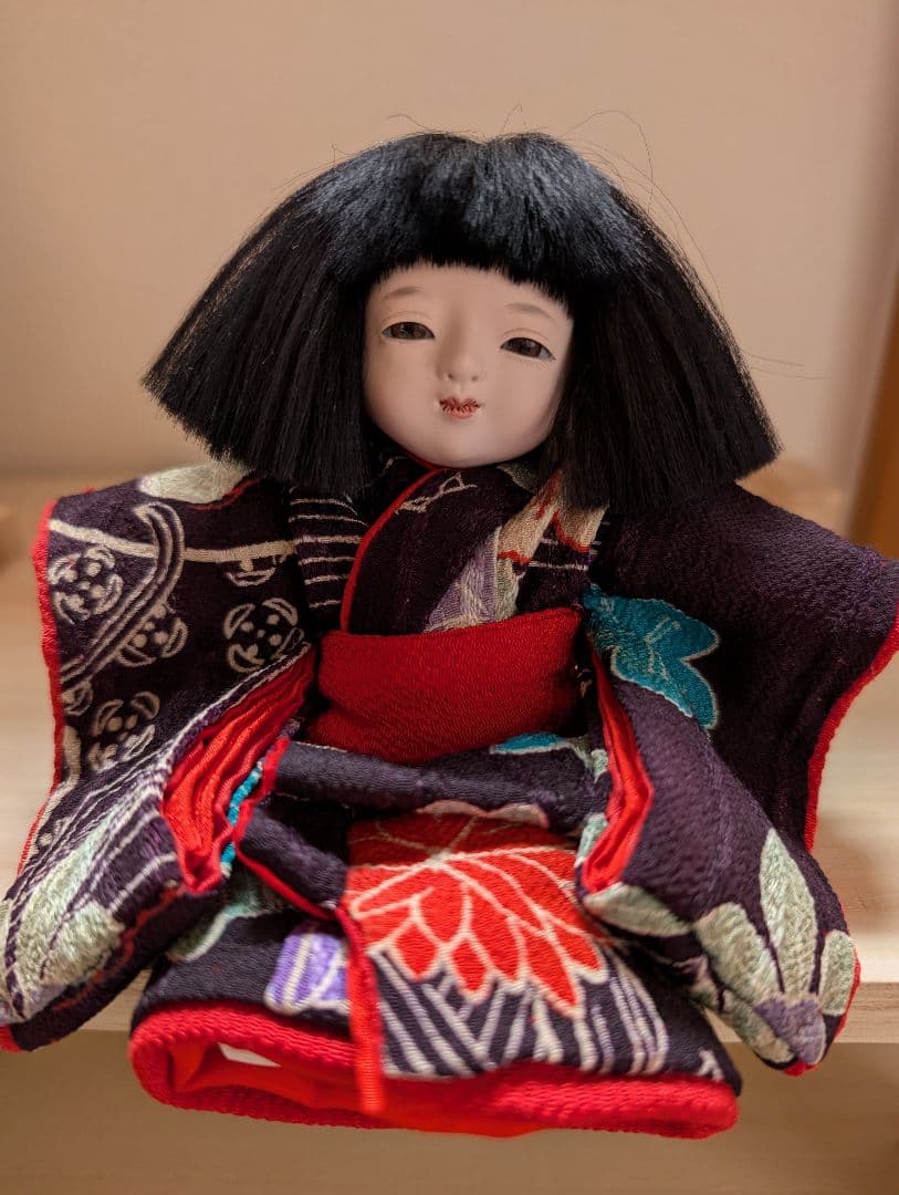 人気作家「味岡映水」 市松人形女の子 日本人形１６cm 桐塑美品 豆人形