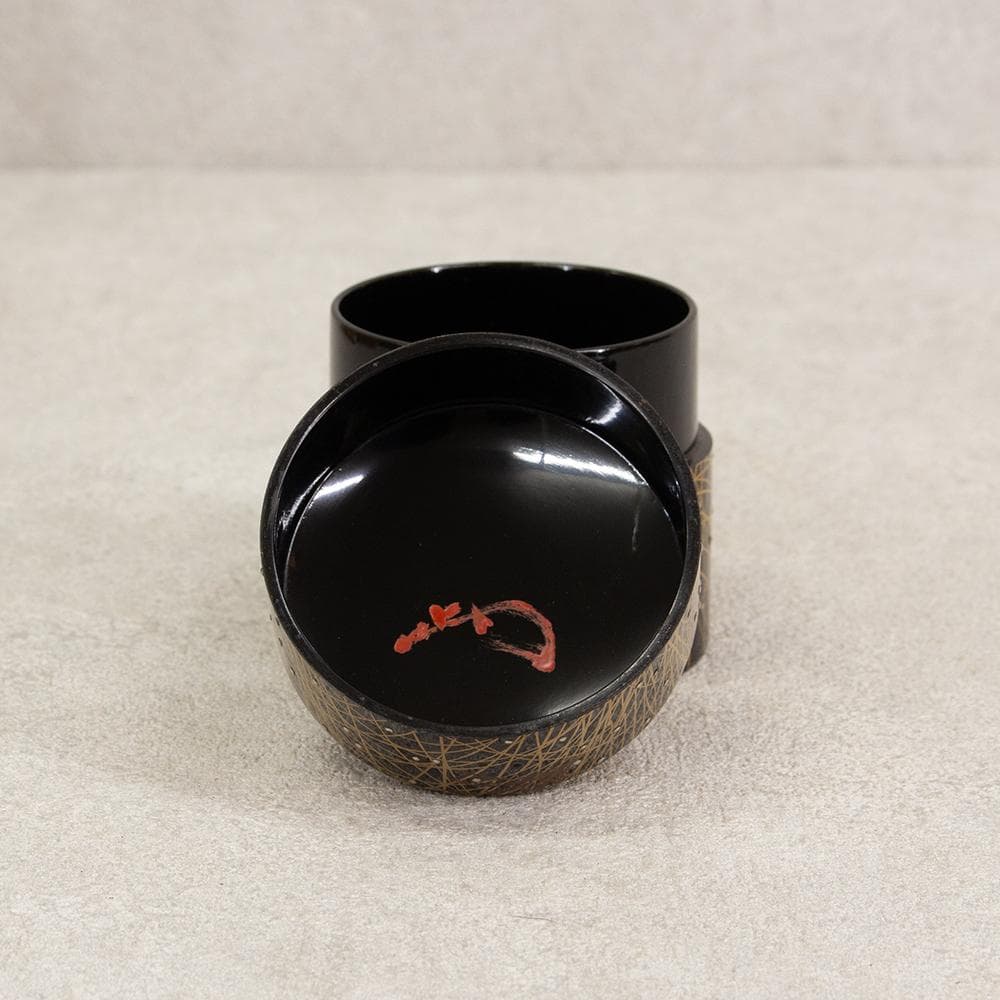 塗師 常寛 淡々斎書付 花押 面中次 嵯峨野蒔絵 棗 茶器 茶道具 木箱