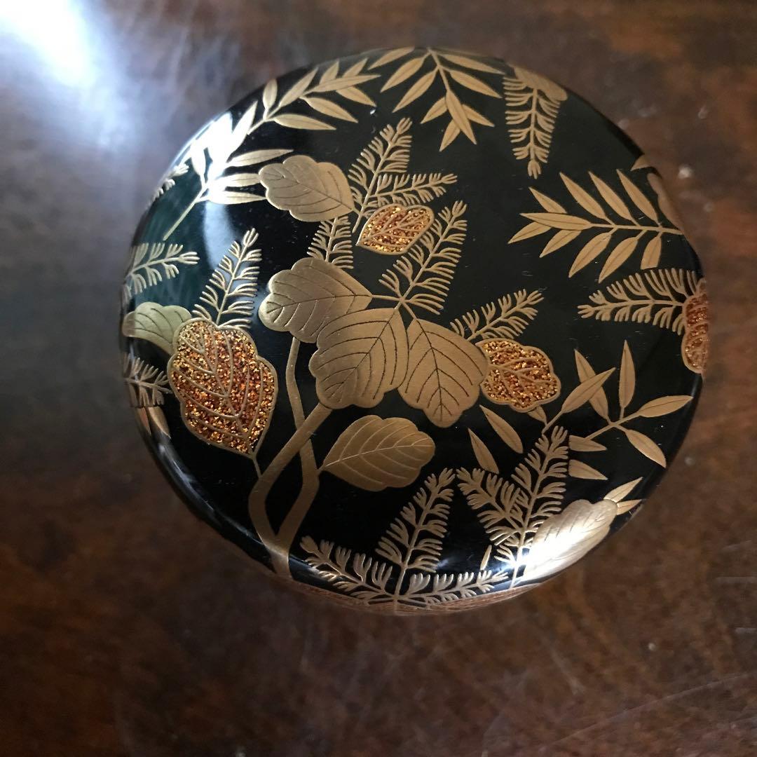 美品　希少　茶道具　棗　大棗　嵯峨蒔絵　村田宗覚　直径7×高7cm