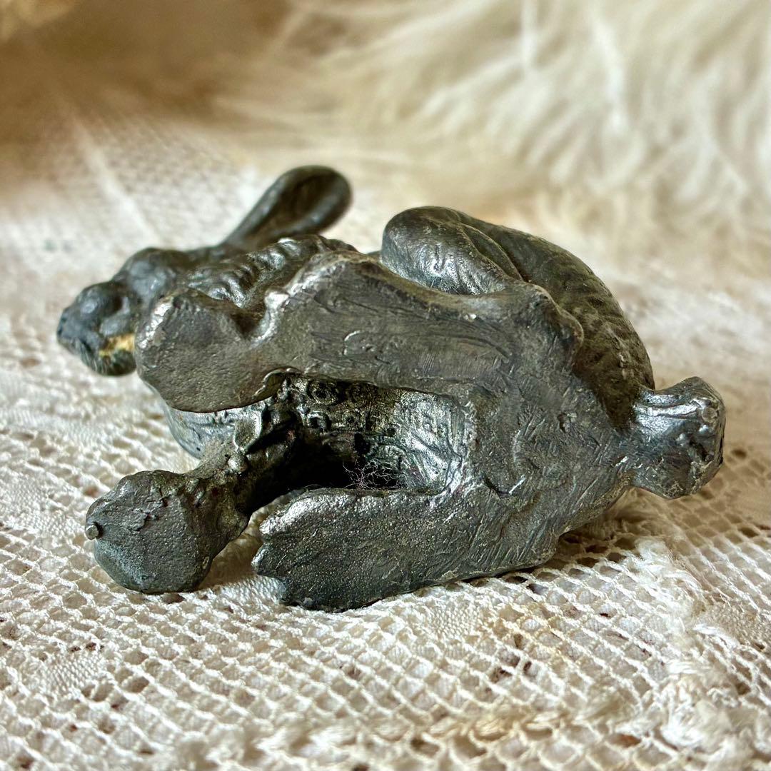 19世紀うさぎフィギュア　オブジェ　ペーパーウェイト　フランスアンティーク