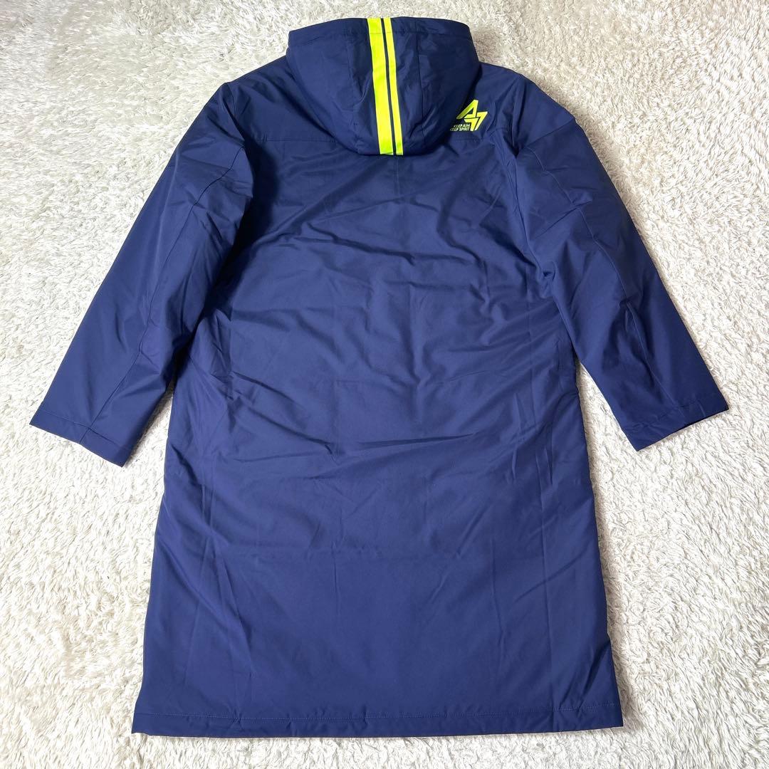 【新品タグ付き】asics 中綿ロングコート ベンチコート ネイビー LLサイズ
