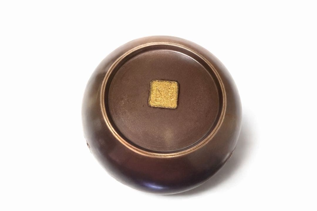 布目象嵌 銀花瓶＋銅香合 2点まとめ 共箱付 工芸品