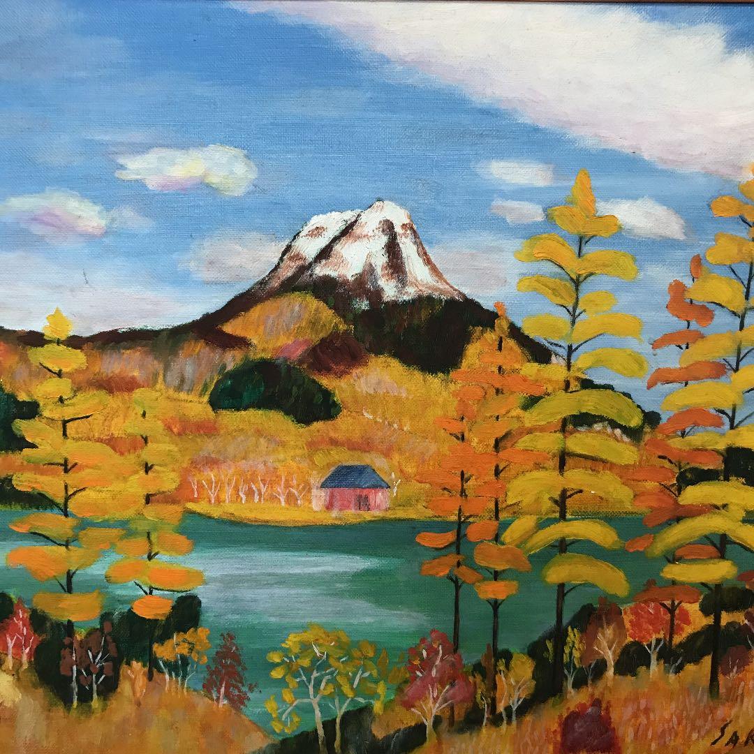 秋色 額入り油絵25(F8サイズ)