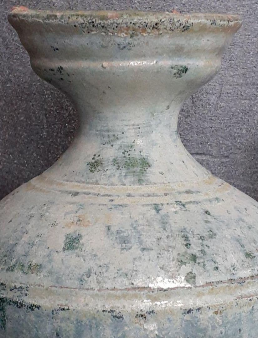 【本物保証❗️】中国古美術　中国古陶磁器　古玩　古代陶磁器　漢時代　漢緑釉銀化壺