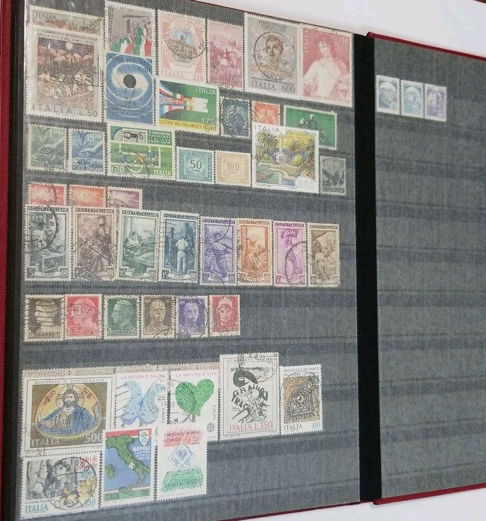イタリア　２０-８０年代　使用済み切手　コレクション台紙付き