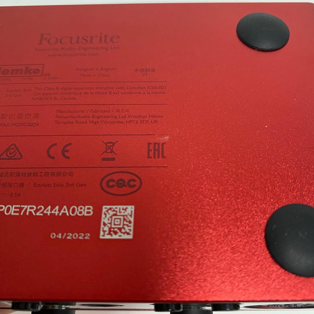 DTM・DAW focusrite Scarlett solo Gen3