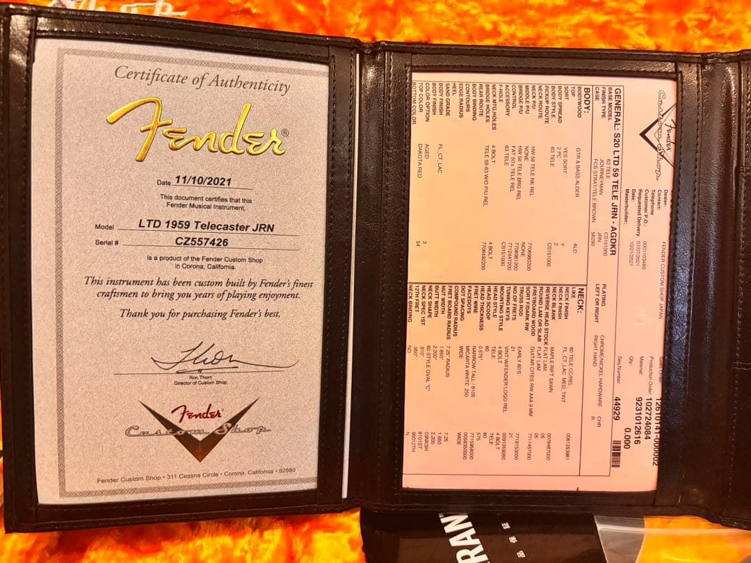 Fender Custom Shop 1959 Tele JRN 2021年製