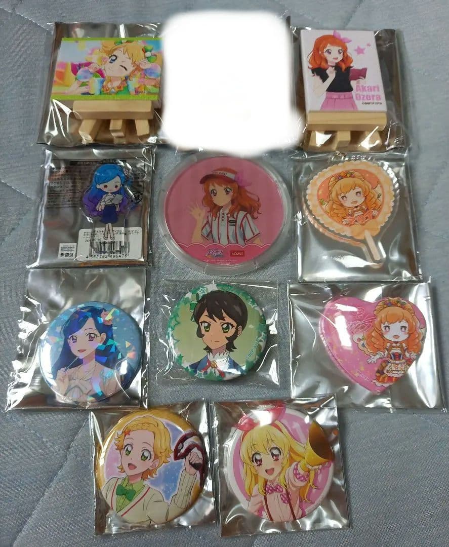 アイカツ　プレミアムレアカード　缶バッジ　ミニキャンバス　紫吹蘭