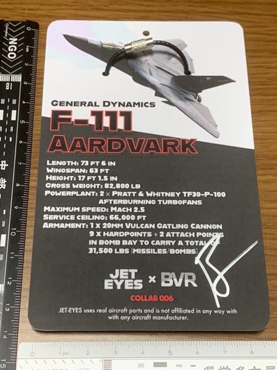 米軍 戦闘機 爆撃機 F-111 アードバーク タグ キーホルダー 2枚セット