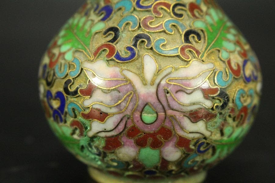 中国美術 七宝 小瓶 壷 高7.7cm(LC536)