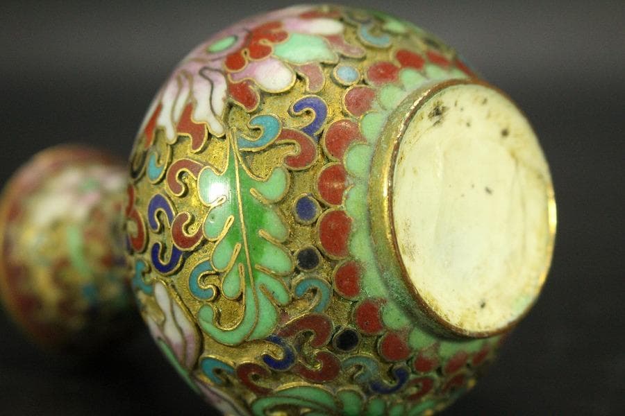 中国美術 七宝 小瓶 壷 高7.7cm(LC536)