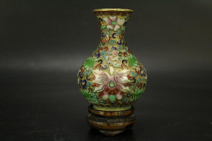 中国美術 七宝 小瓶 壷 高7.7cm(LC536)