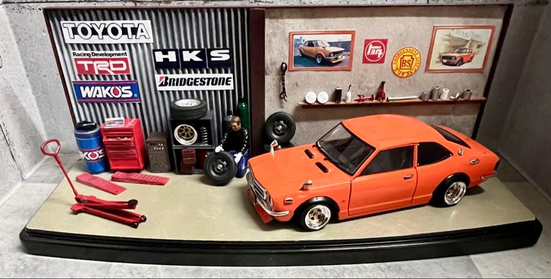 国産名車 1/24 スプリンター トレノ カスタム ガレージ ジオラマ 旧車
