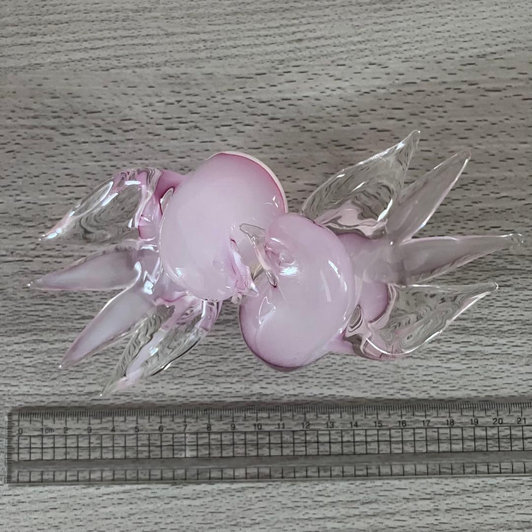 薄いピンクの鳥のガラス置物　ベネチアングラス　ムラーノmurano イタリア