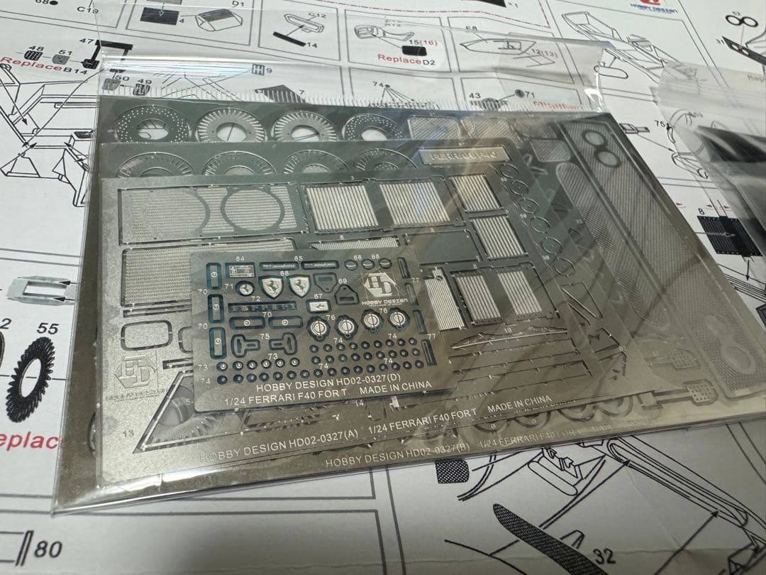タミヤ 1/24 フェラーリF40+ホビーデザインディテールアップパーツセット