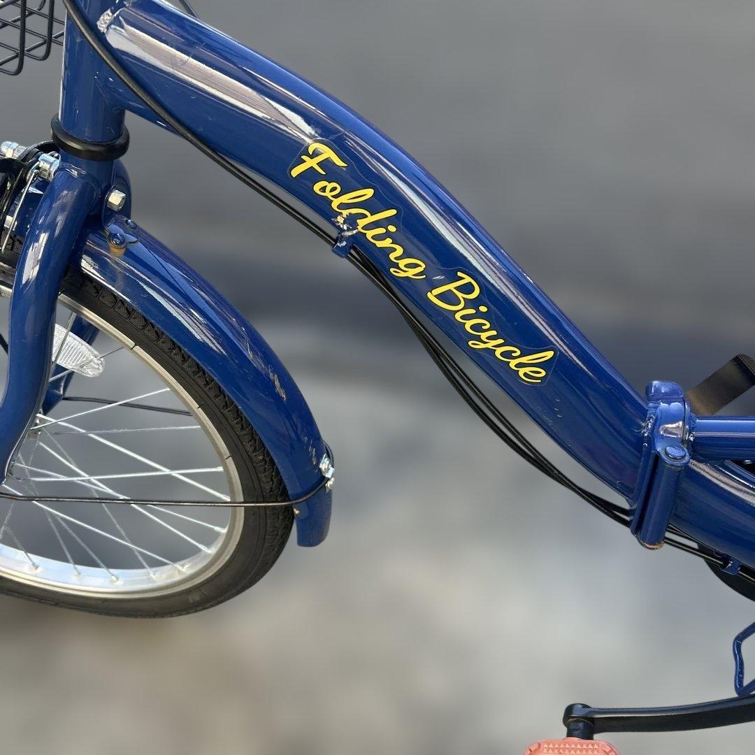 青い折りたたみ自転車　20インチ　直接取引