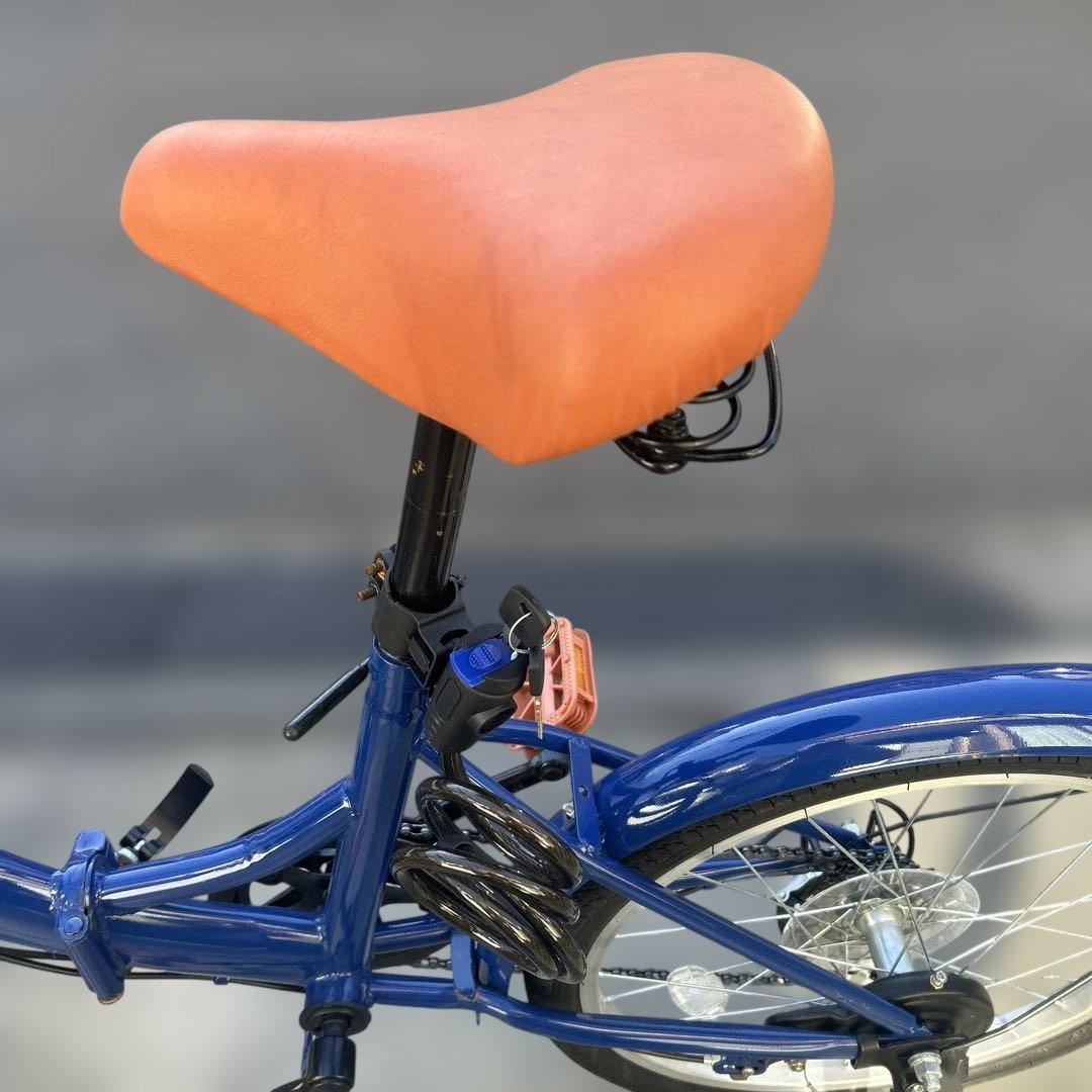 青い折りたたみ自転車　20インチ　直接取引