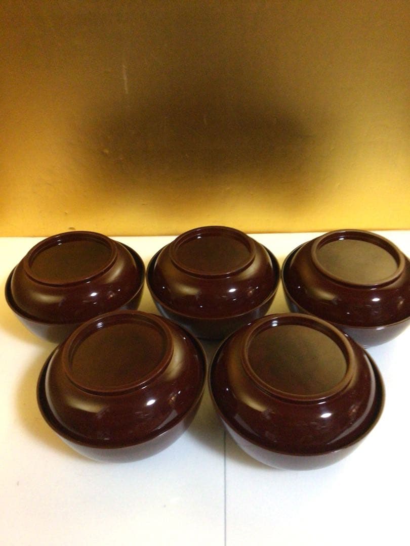 木製蒔絵入りお椀５客セット