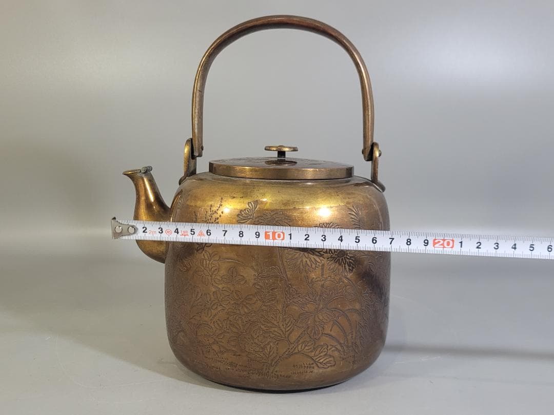 茶道具 鍍金 銅水注 瓶 時代物 DT534