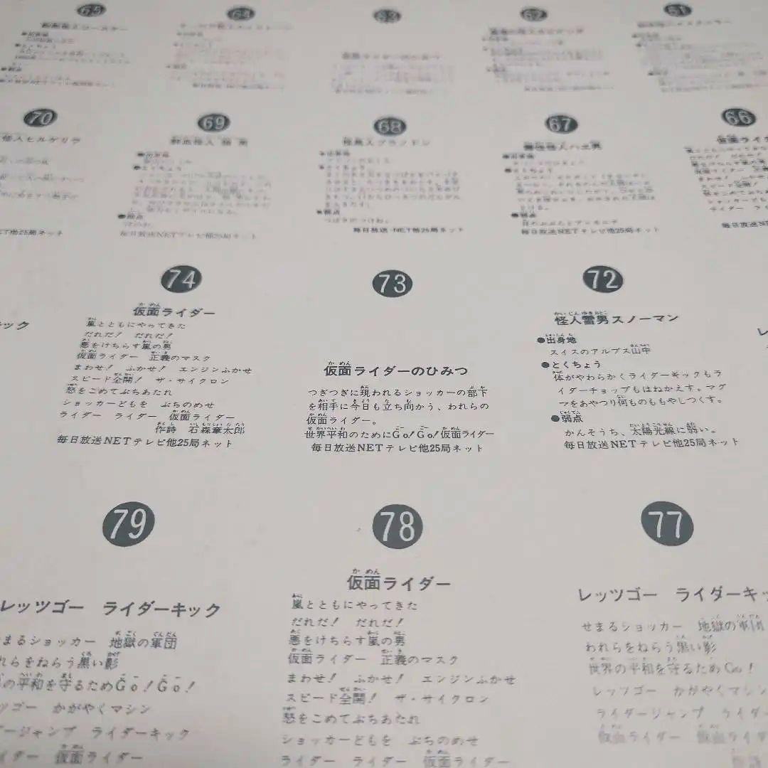 仮面ライダーの印刷物カード MCKY社製 裁断なし No.61〜90連番 レア