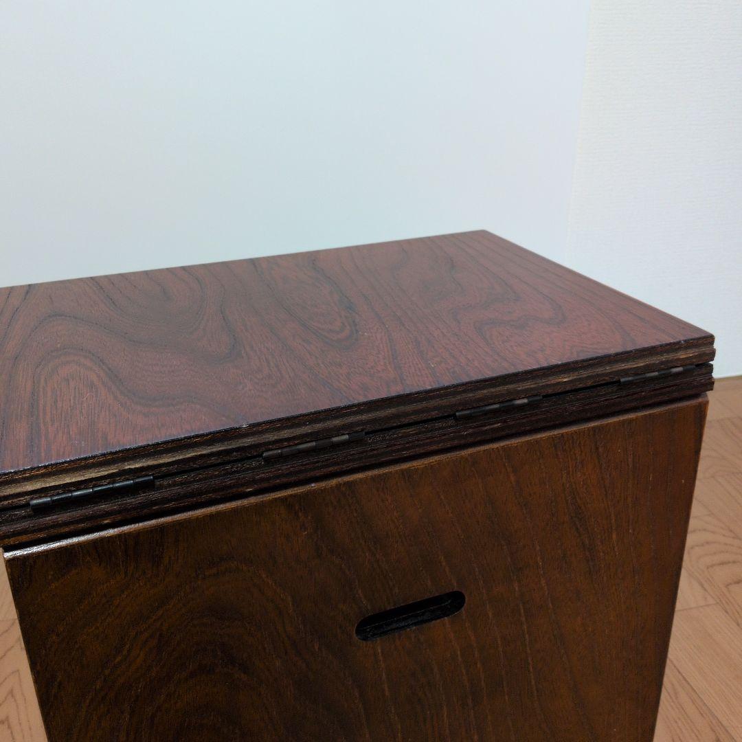 片袖机レトロ木製折りたたみ座机　テーブル 引き出し3つ付き文机