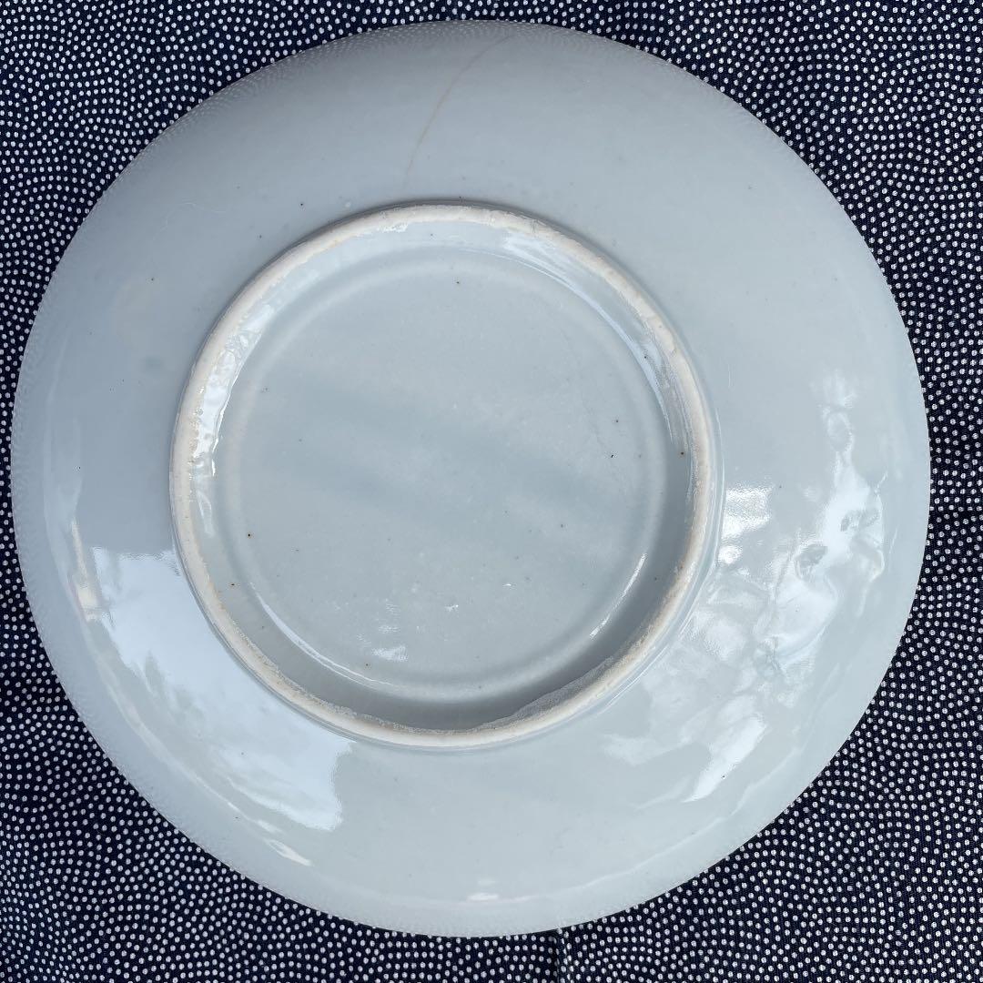 7寸染付絵皿　山水画　骨董品