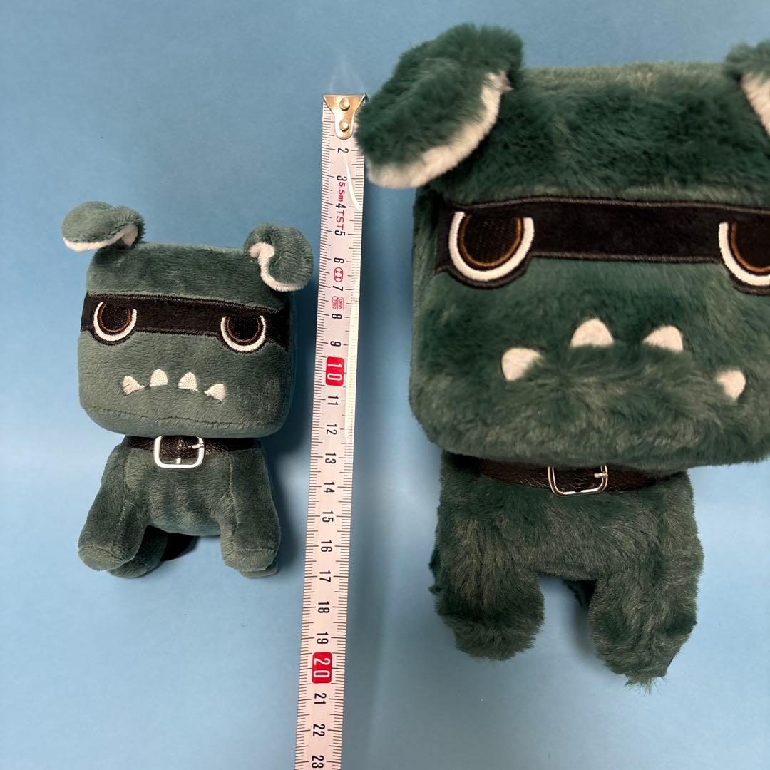三菱デリ丸　だっこぬいぐるみ1個、手乗りぬいぐるみ1個セット（緑色）