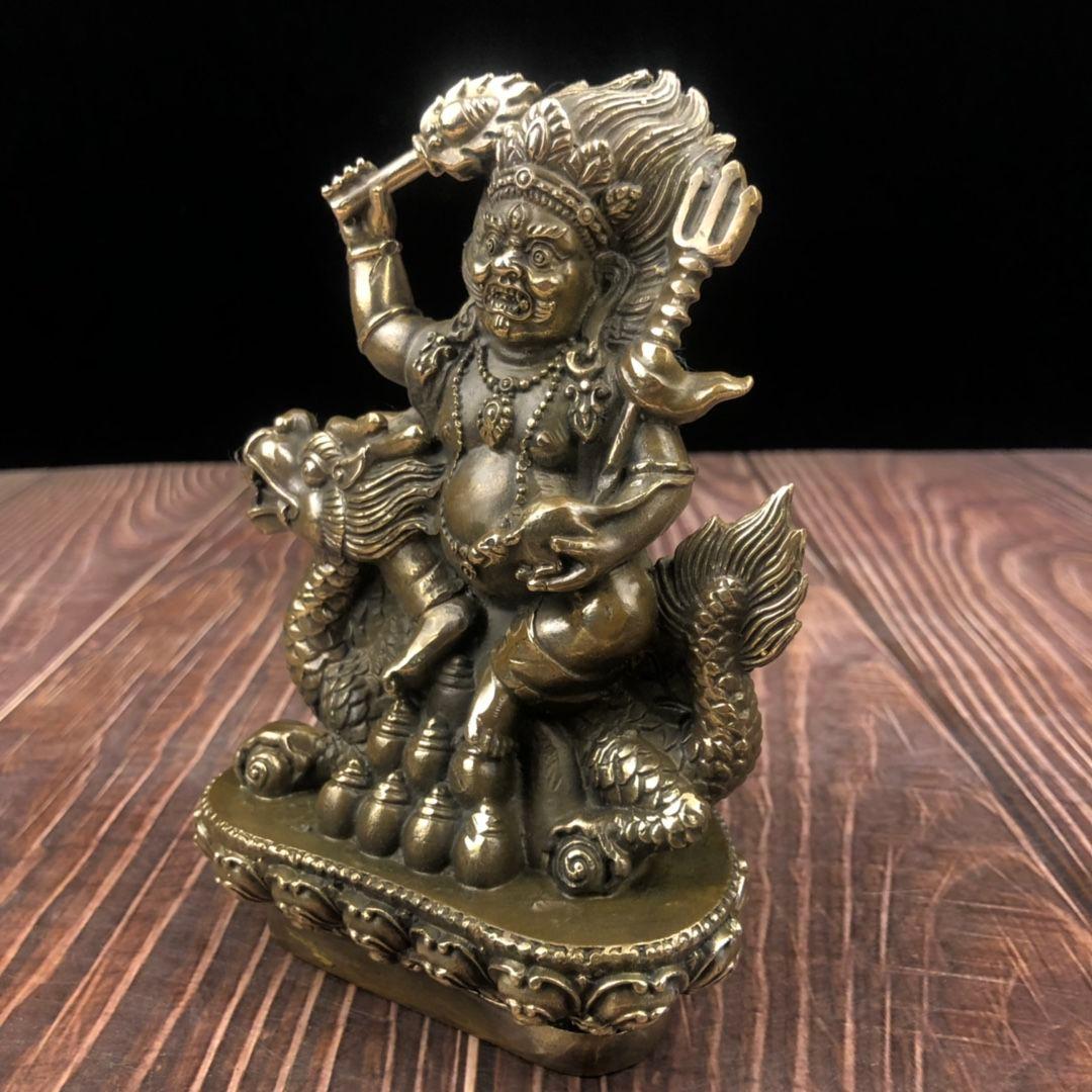 騎竜黄財神仏像 現代工芸品 美術品 置物