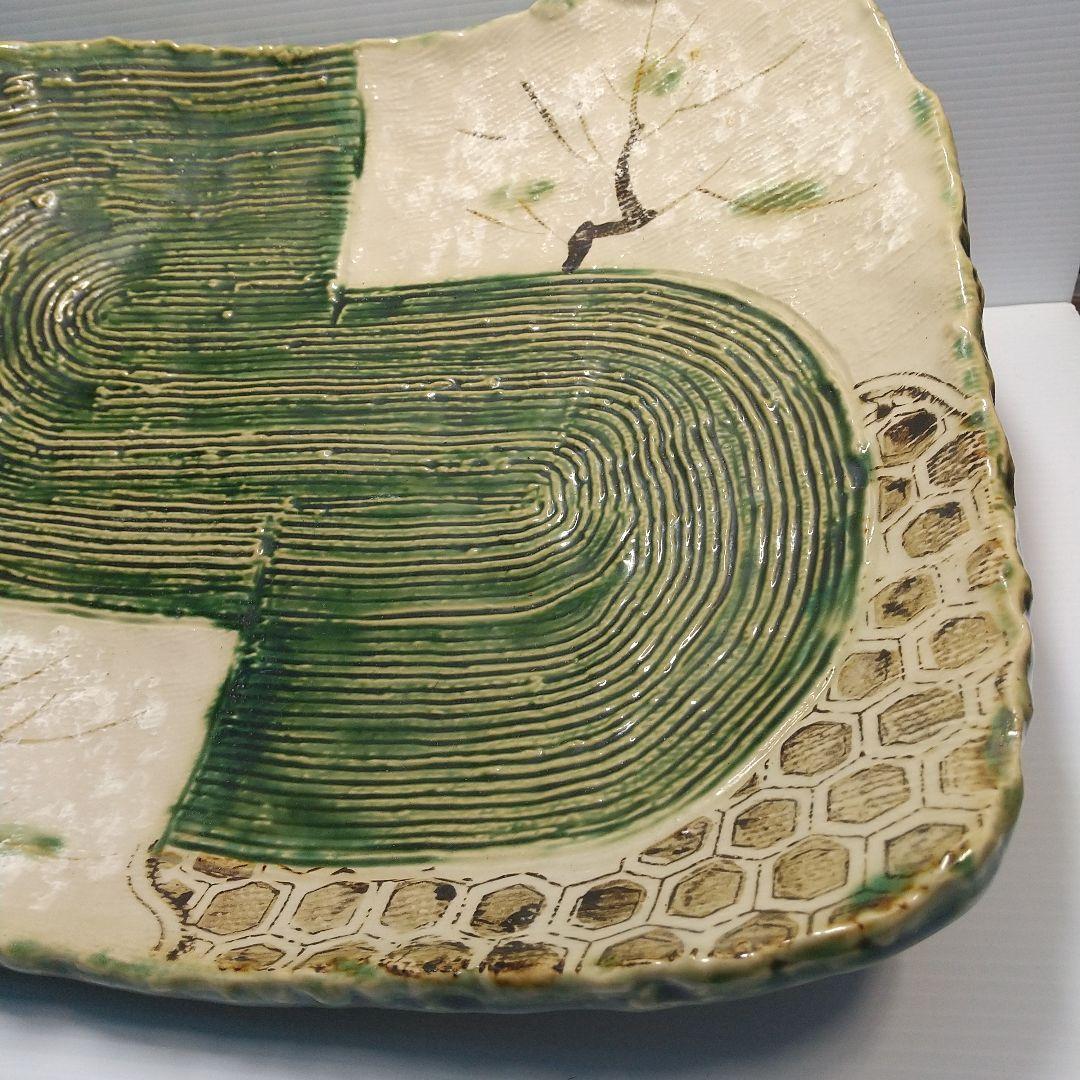 四角皿 時代物 珍しい絵柄品