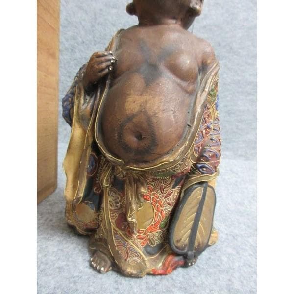 九谷焼布袋尊置物箱入り [B28204]