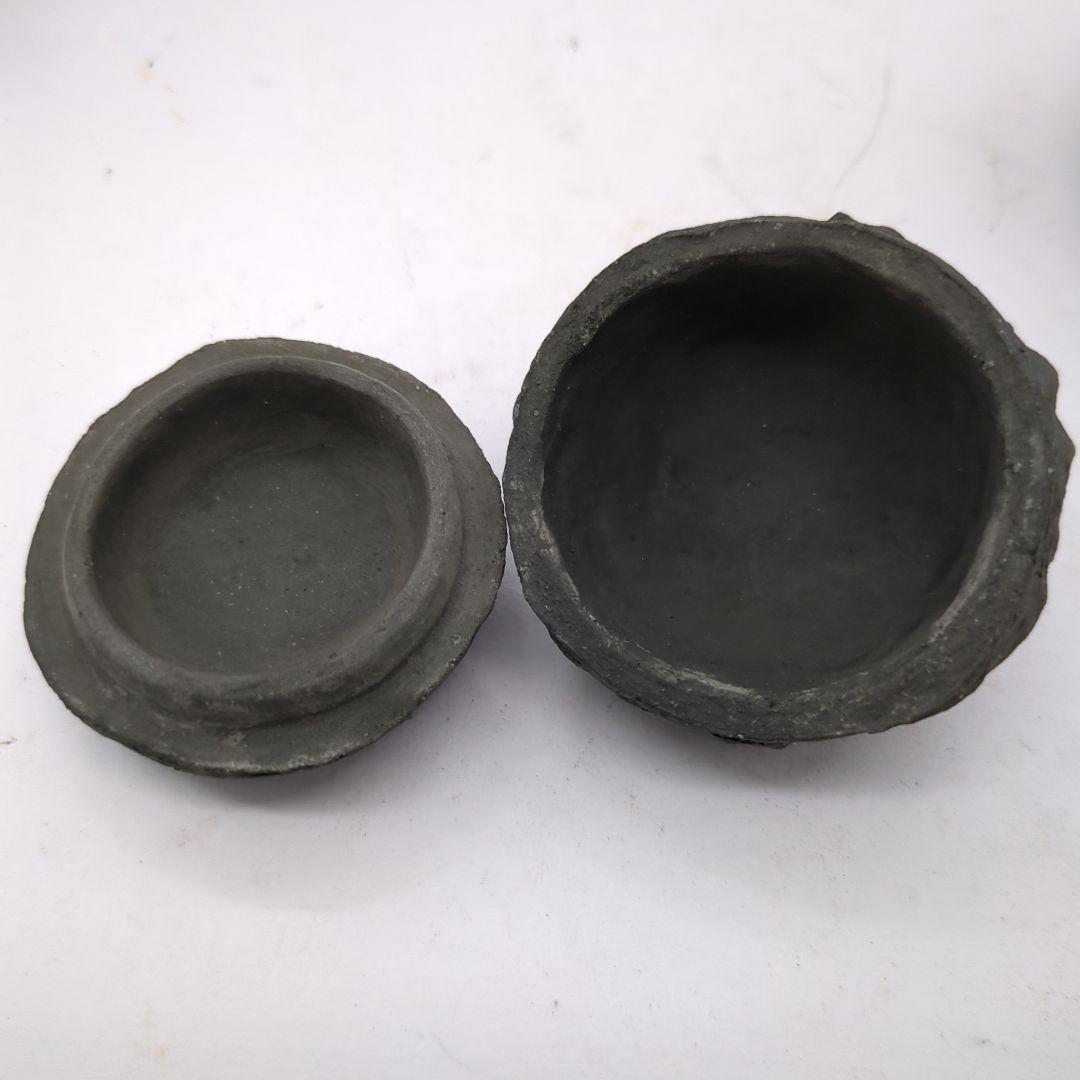香合 茶道具 龍 在銘 骨董品 陶印有 合子 古美術 時代物 d141