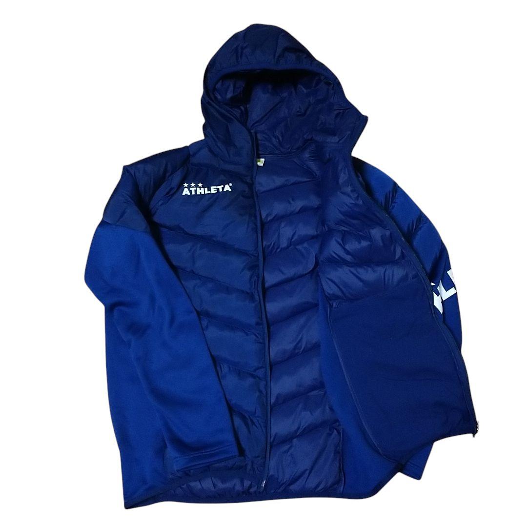 アスレタ 中綿ウォームジャケット上下 Oサイズ(XL) ネイビー