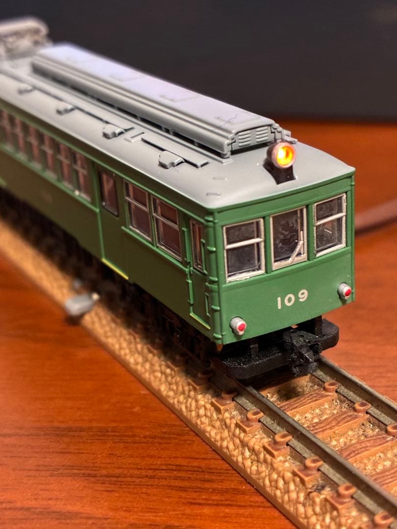 箱根登山鉄道モハ2形 \"緑塗装\"(2輌セット)モデモ　ライト点灯動力動作確認済