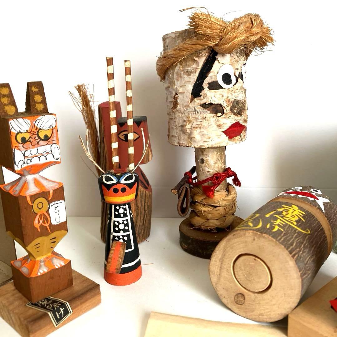 鬼こけし 妖怪 大津絵 鬼剣舞 魔除け鬼 鹿踊り 祭事 むくり こくり 怪異6点