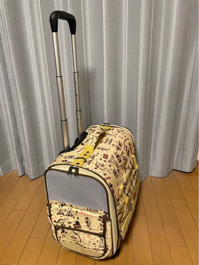 キャスター付きペットキャリー/ディズニー(ミッキー＆ミニー)柄