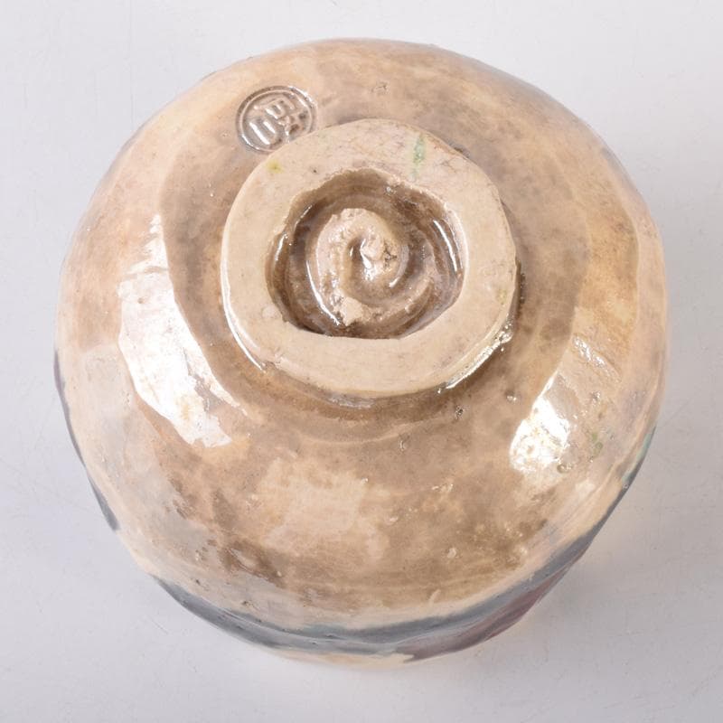 茶道具　啓寿庵　七宝釉薬彩　花文　茶碗　共箱　N　7219