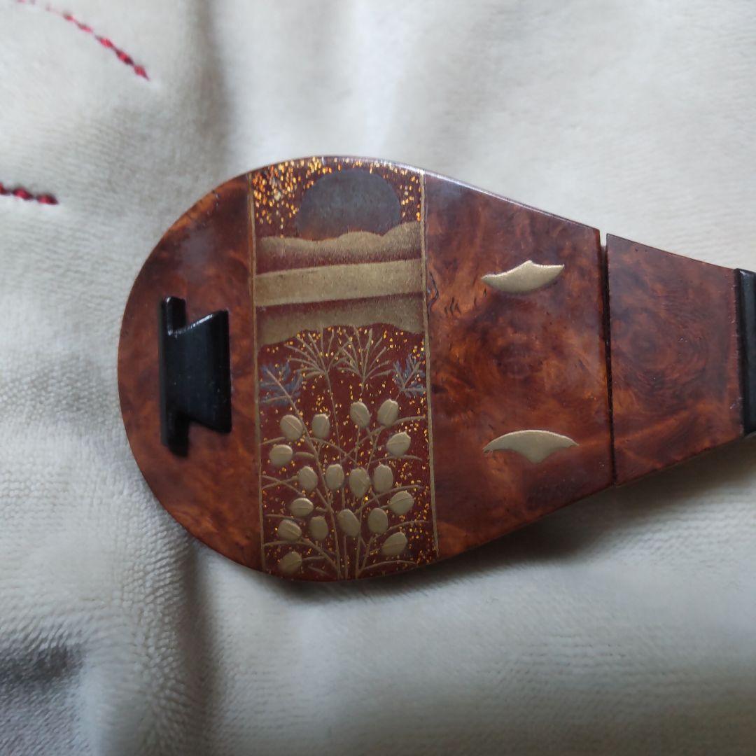 越前漆器 琵琶 松田眞扶氏作