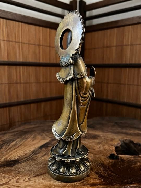 仏教美術 古銅製 観音菩薩像 仏像