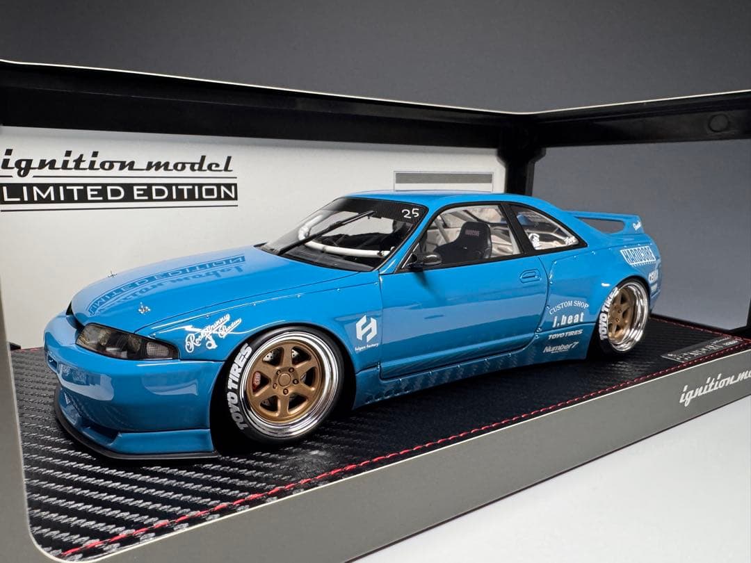 IG 1/18 パンデム GT-R BCNR33 ブルー スケートボード