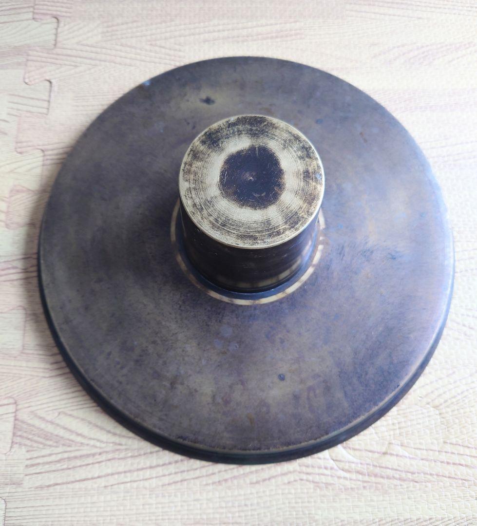 金属工芸　銅器　銀象嵌　薄端　華道