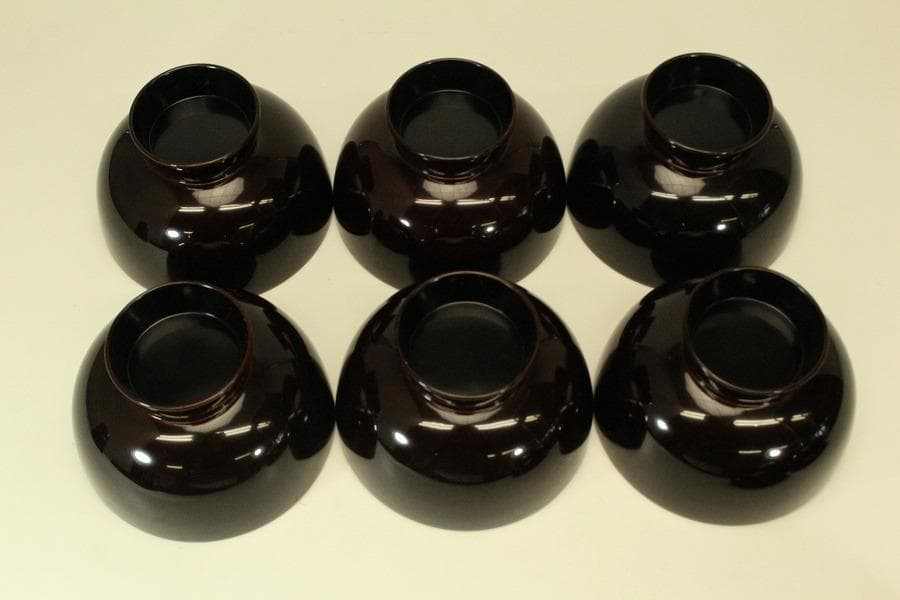 漆器の井助 沈金 若松 煮物椀 六客 美品(ZE586)