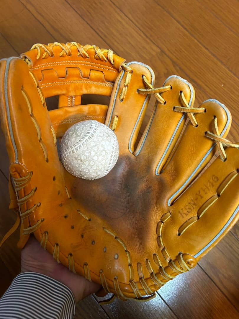 スラッガー　内野手用　オレンジ レザー 軟式グローブ