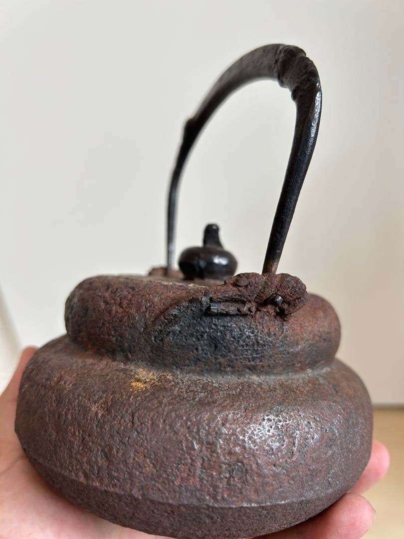 鉄蓋重餅小鉄瓶　煎茶道具　容量700cc