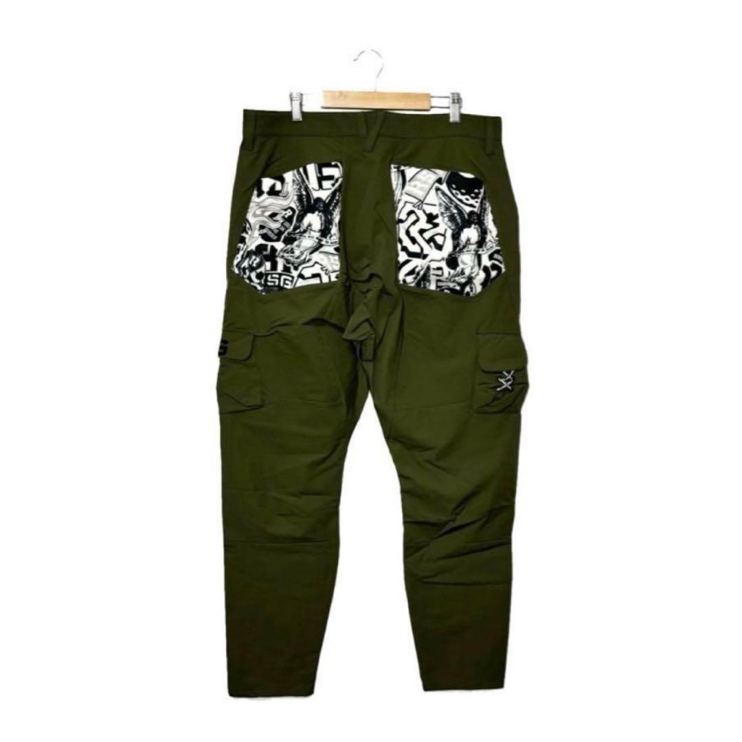新品 ラッセルノ ゴルフ カーゴ ロングパンツ カーキ XL 6 カーゴパンツ