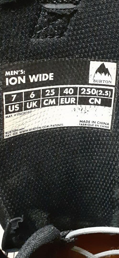 BURTONバートン ION WIDE SPEEDZONE サイズ25㎝
