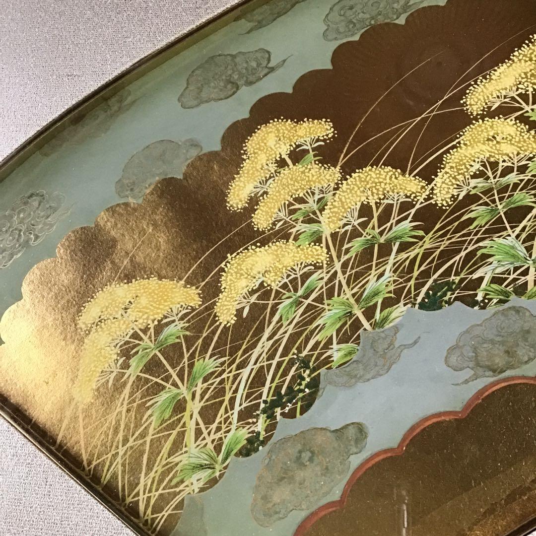 金扇面￼額装　「秋草図」　　　　　　　　玄廊
