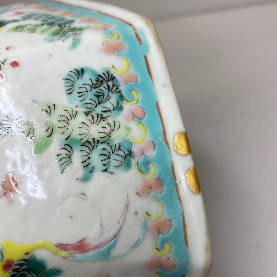 中国清時代　大清同治年製　粉彩八角鉢　東さ7-0629☆2F