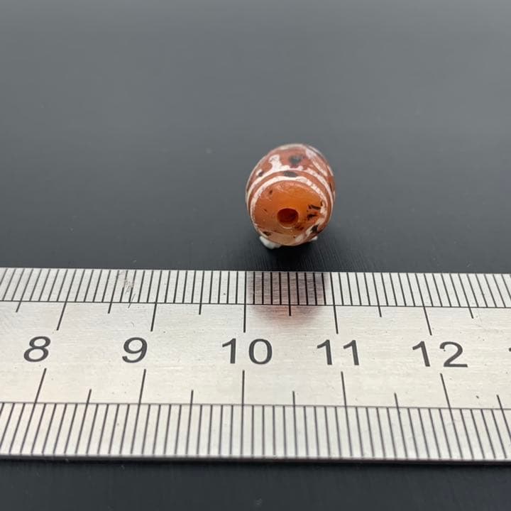【アンティーク ビーズ】エッジドカーネリアン ビーズ 16.4mm